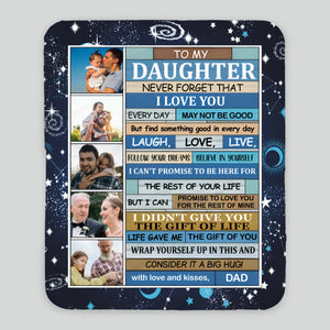 Personalized To My Daughter Blanket – Wrapped in My Love Always - 89Prints
