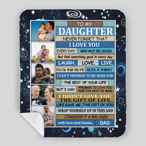 Personalized To My Daughter Blanket – Wrapped in My Love Always - 89Prints