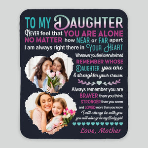 Personalized Blanket for Daughter – No Matter How Far, My Heart Is With You - 89Prints