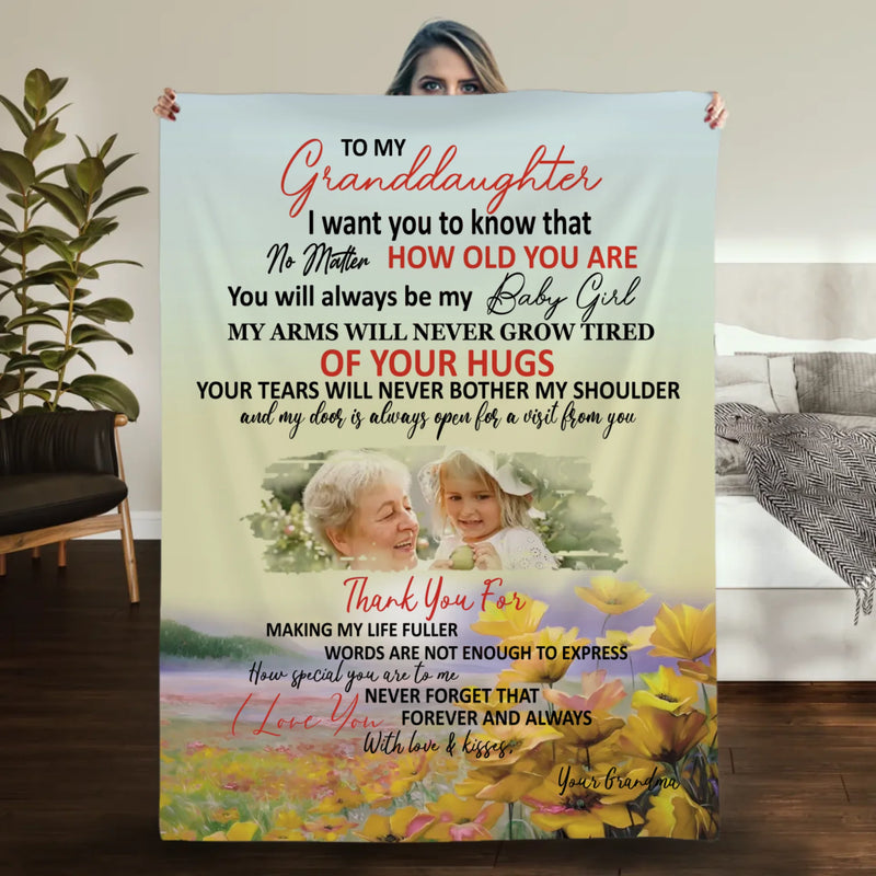 Personalized Granddaughter Blanket – To My Granddaughter, With All My Love - 89Prints