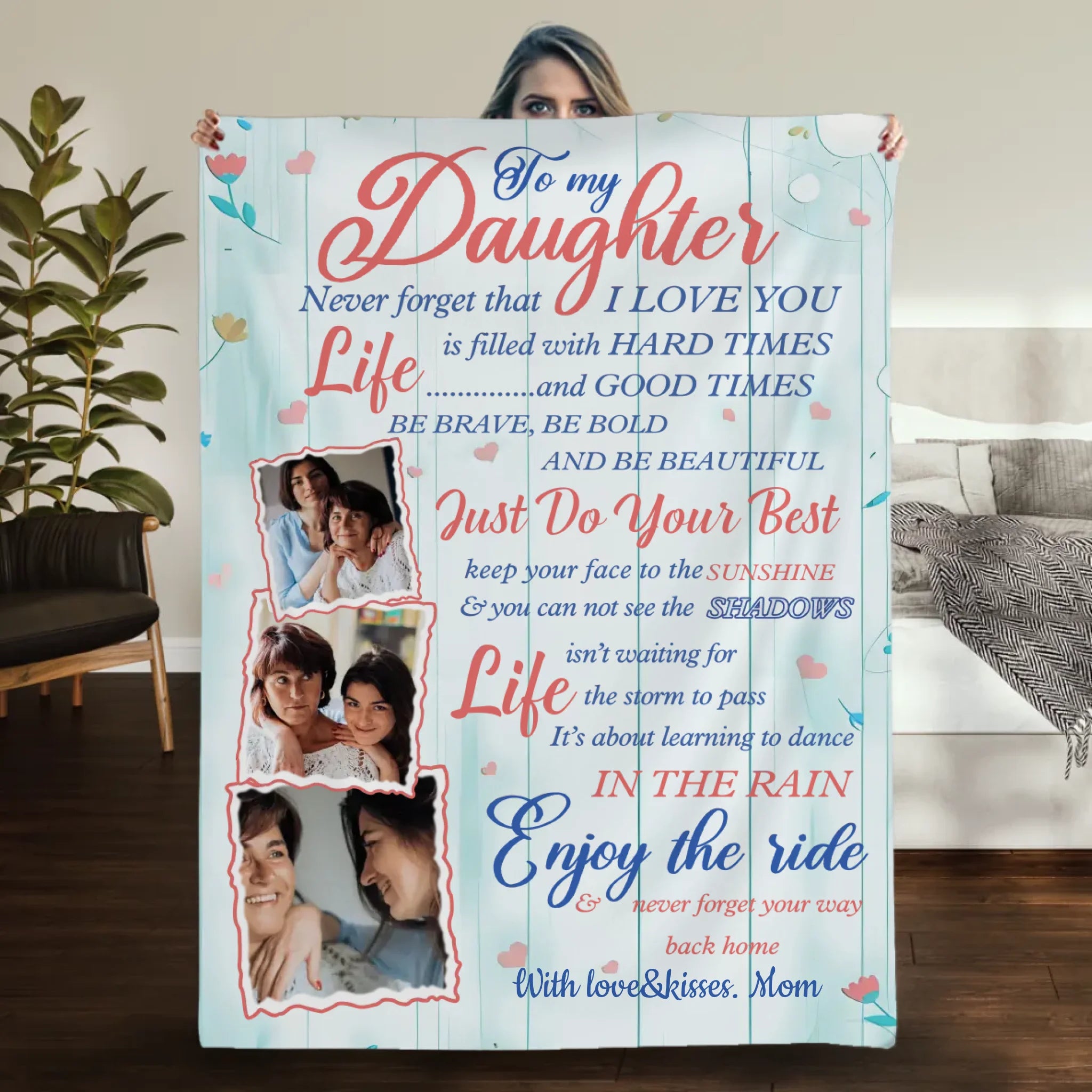 To My Daughter – Personalized Blanket Full of Life Lessons and Love - 89Prints