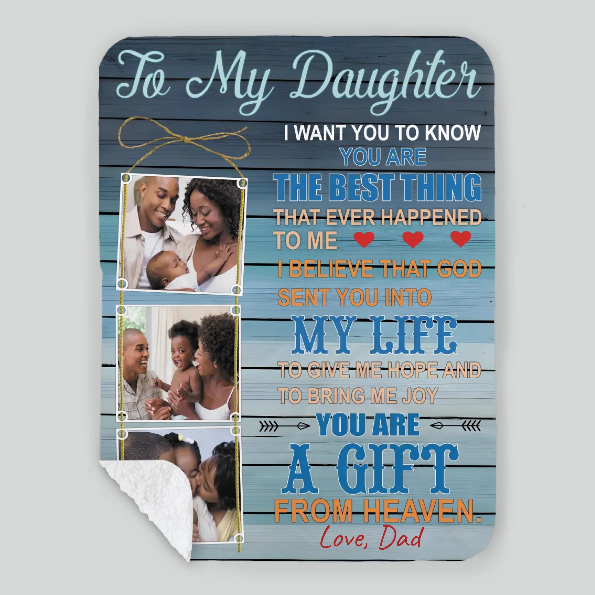 Personalized Blanket – To My Daughter, You Are My Sunshine - 89Prints