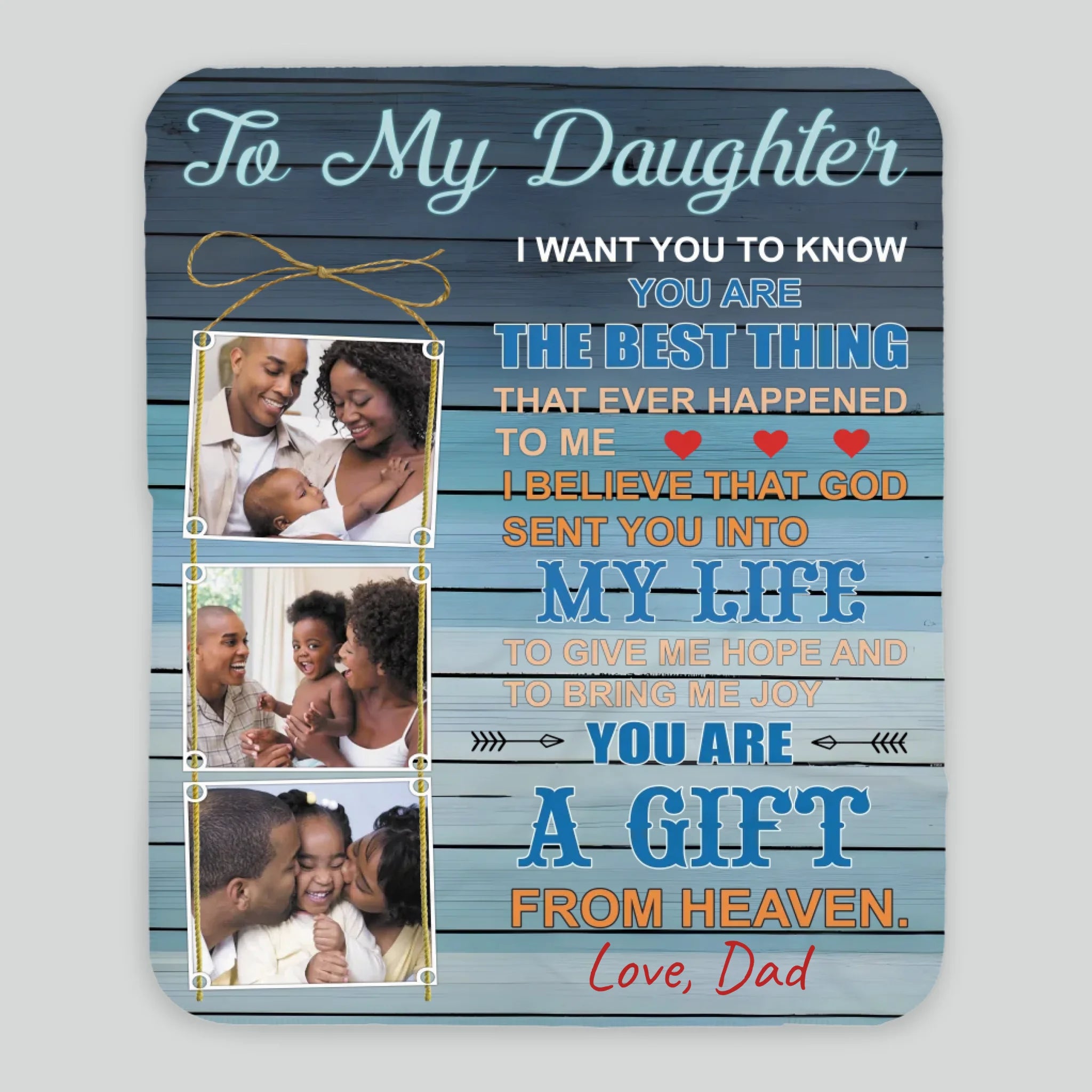 Personalized Blanket – To My Daughter, You Are My Sunshine - 89Prints