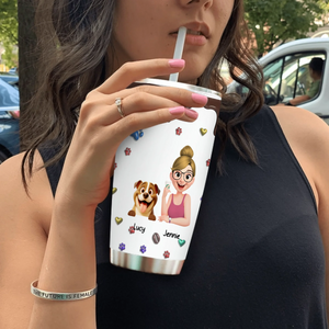 Personalised Coffee Dog Tumbler - All I Need Is Coffee And My Pet - 89Prints