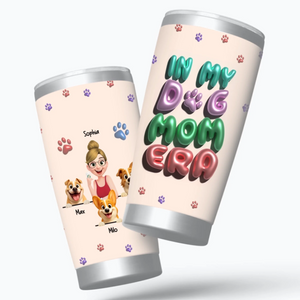 Custom Dog Tumbler - In My Dog Mom Era, Dog Themed Gifts - 89Prints