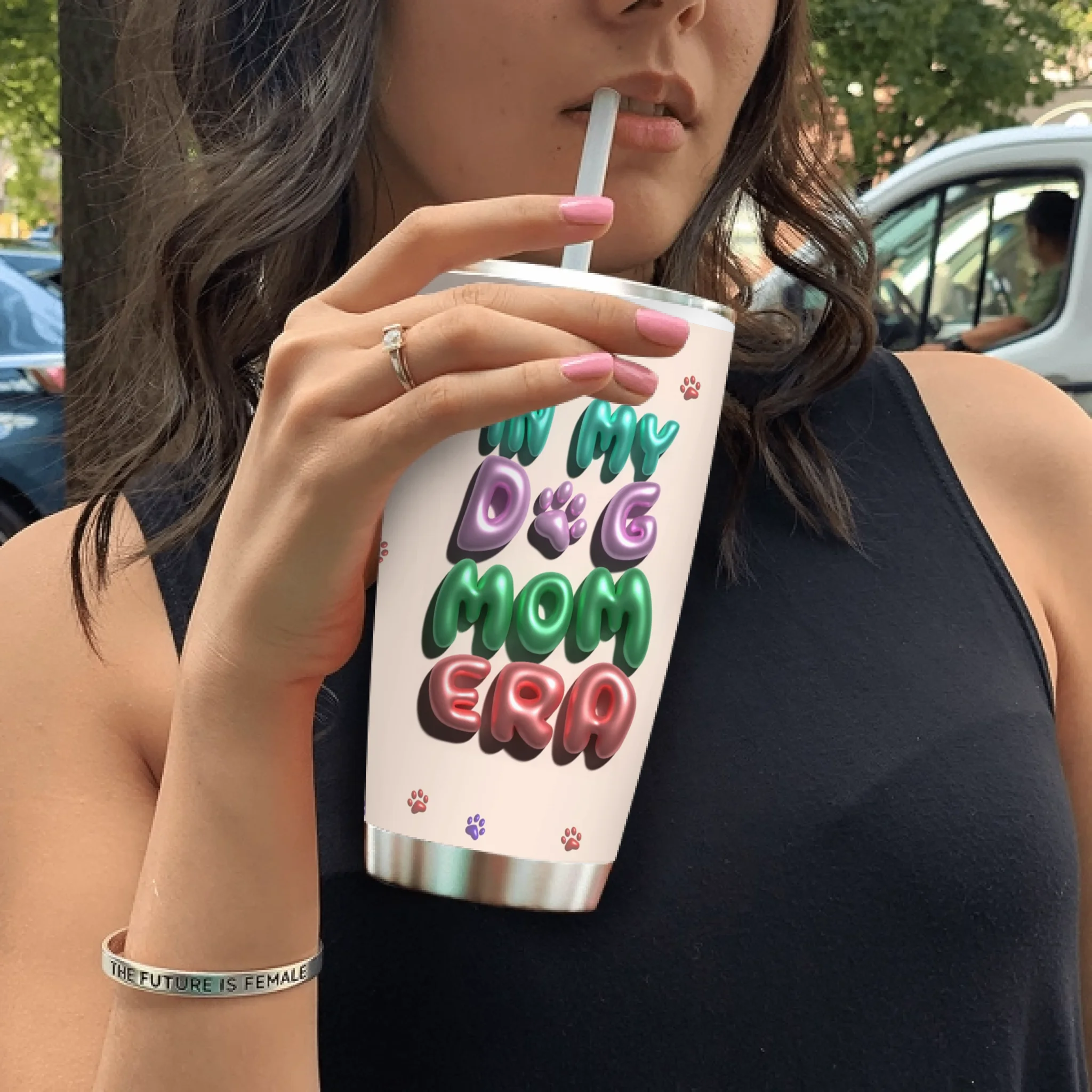 Custom Dog Tumbler - In My Dog Mom Era, Dog Themed Gifts - 89Prints