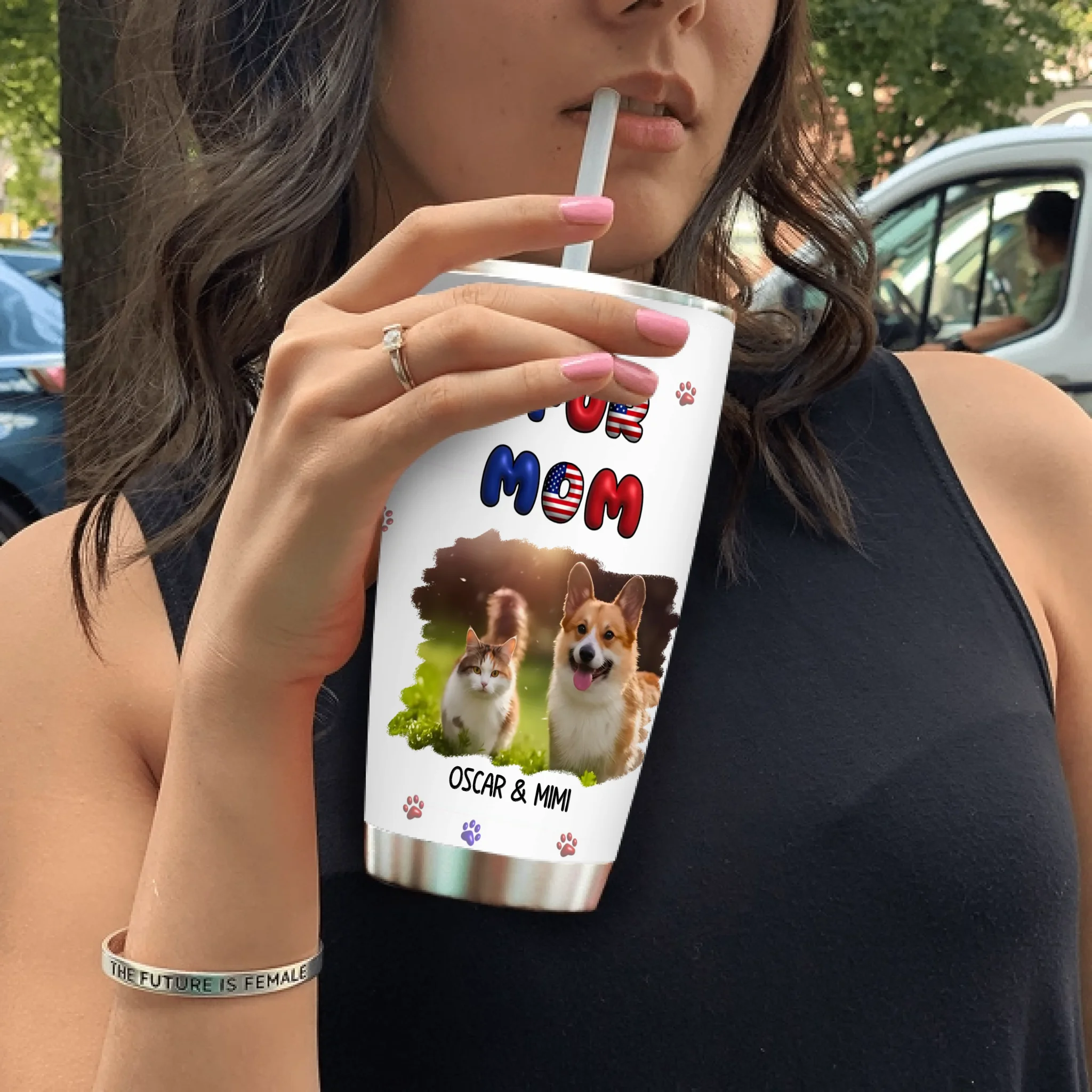 Photo Of Dog On Tumbler Cup - Personalized Great Gifts For Dog Owners - 89Prints