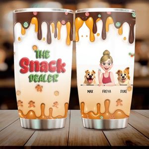 Custom Dog Breed Tumbler - The Snack Dealer, Funny Dog Lover Gift With Names - 89Prints