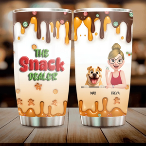 Custom Dog Breed Tumbler - The Snack Dealer, Funny Dog Lover Gift With Names - 89Prints