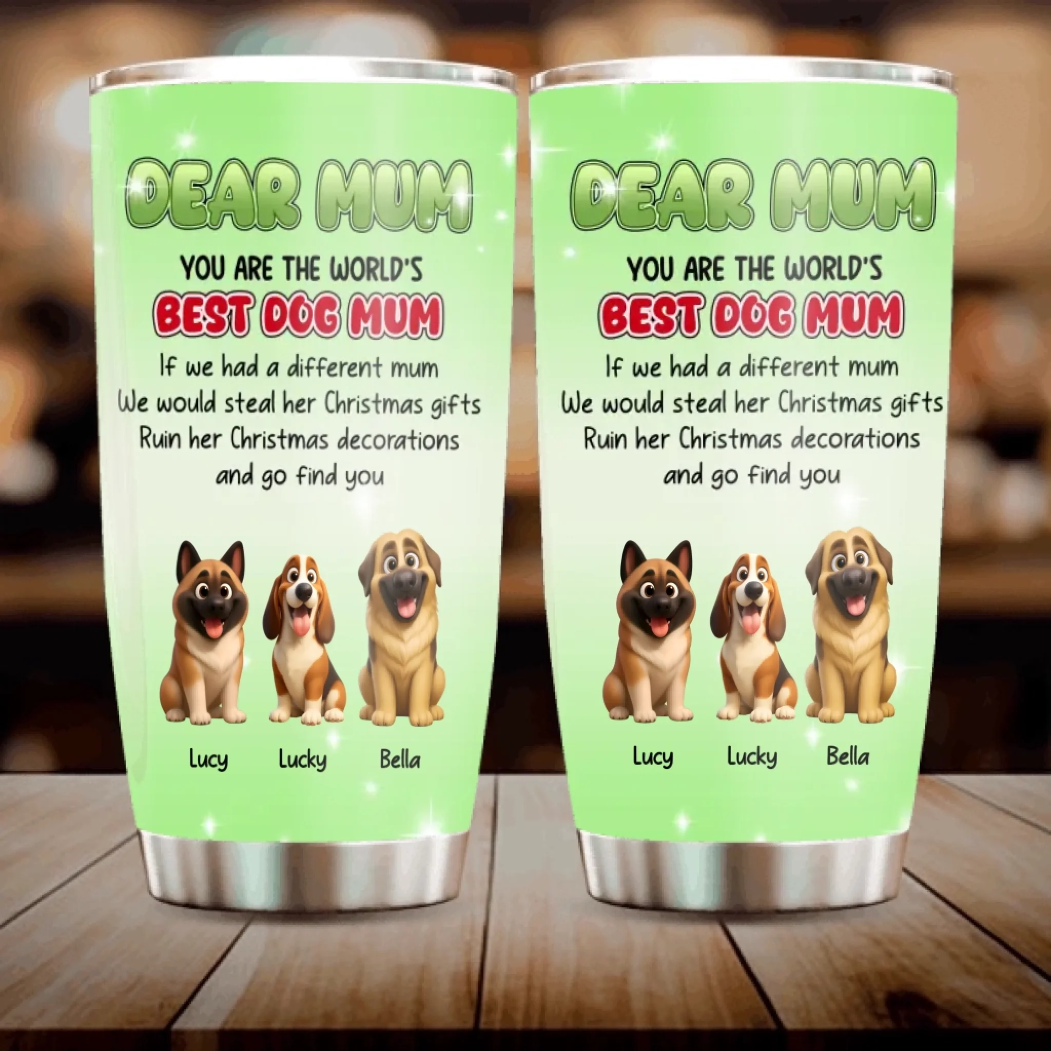Personalized Dog Mom Tumbler - Funny Christmas Presents for Dog Lovers - 89Prints