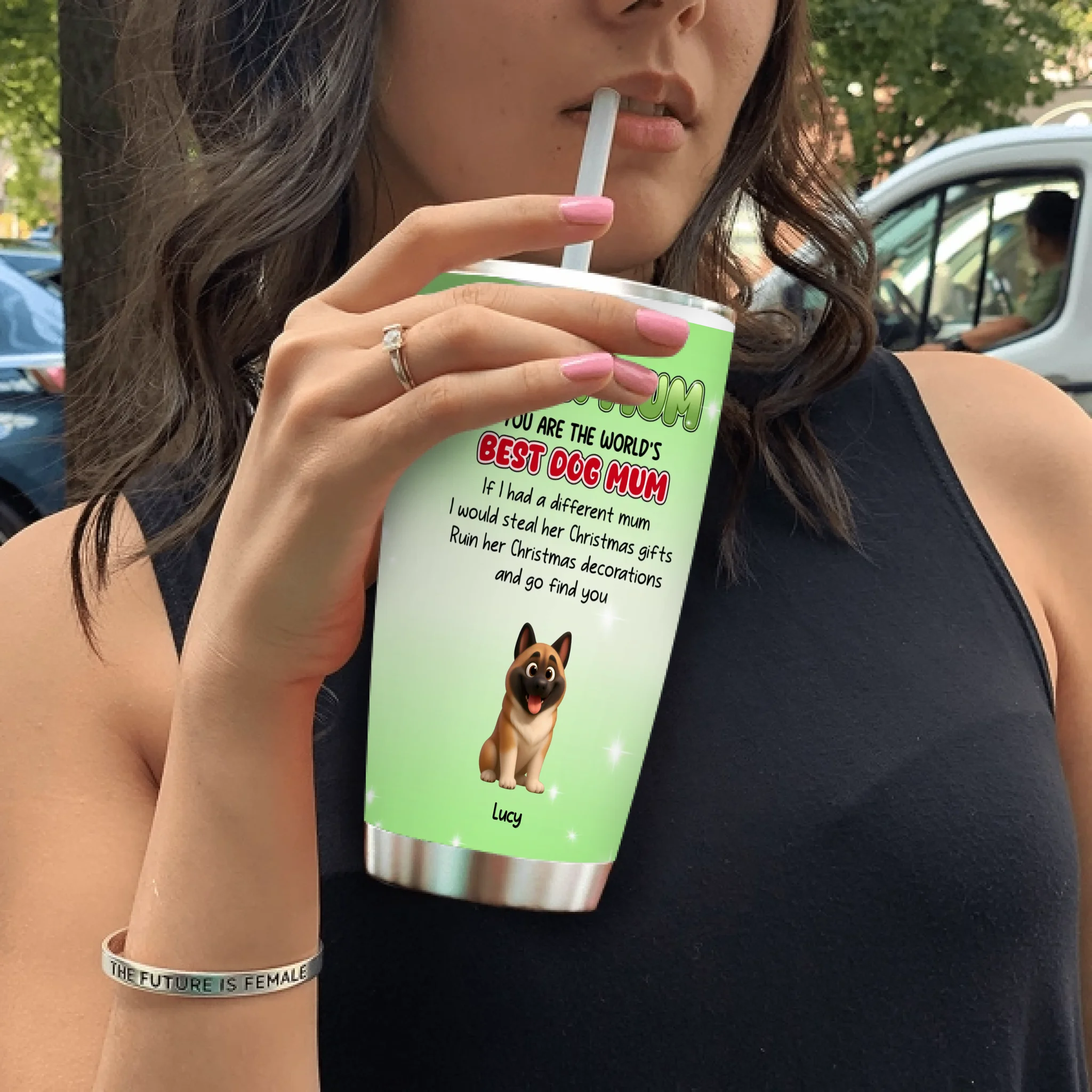 Personalized Dog Mom Tumbler - Funny Christmas Presents for Dog Lovers - 89Prints