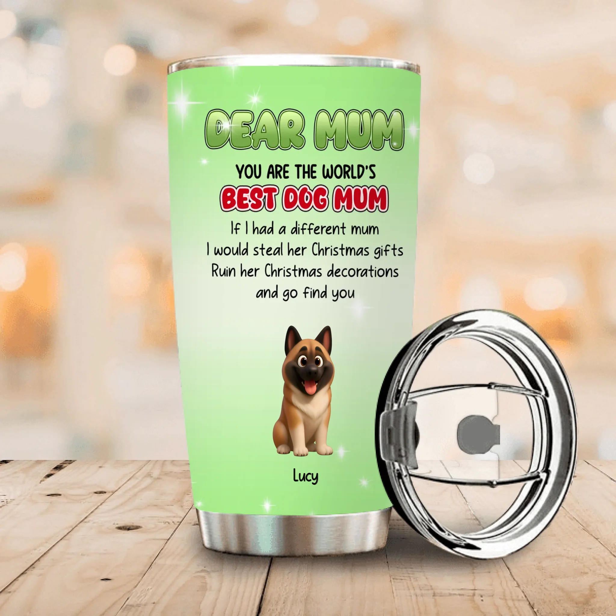 Personalized Dog Mom Tumbler - Funny Christmas Presents for Dog Lovers - 89Prints