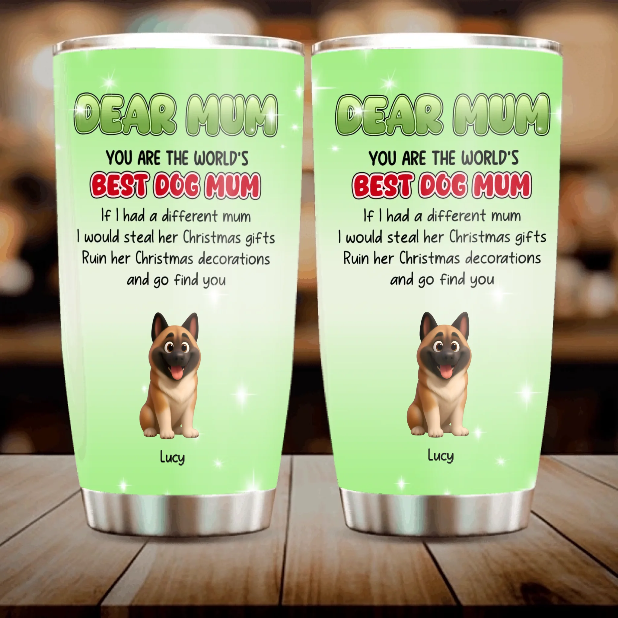 Personalized Dog Mom Tumbler - Funny Christmas Presents for Dog Lovers - 89Prints