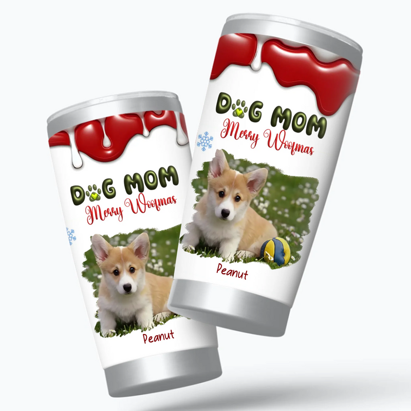 Customized Christmas Dog Tumbler - Merry Woofmas Dog Mom Gift for Dog Owners - 89Prints
