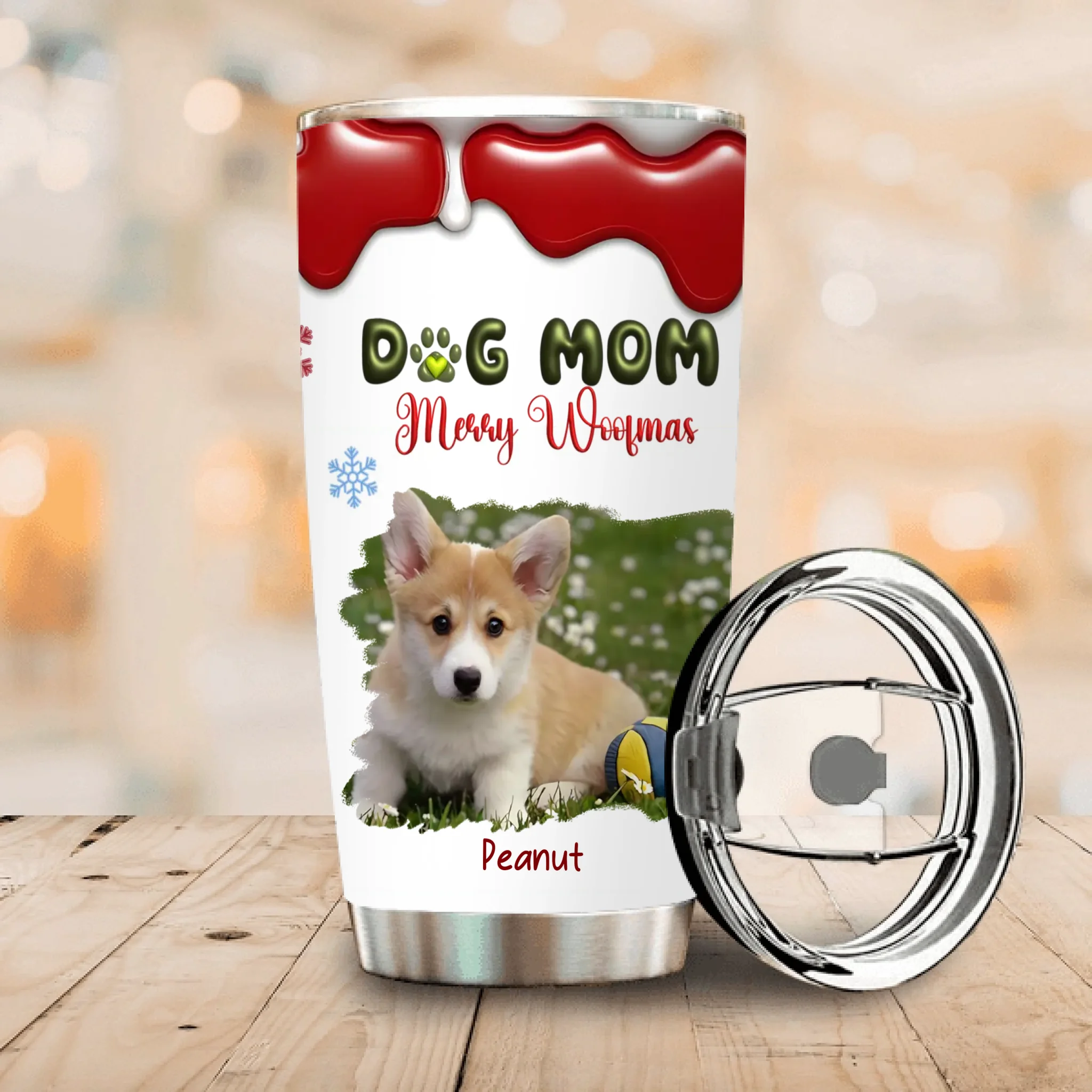 Customized Christmas Dog Tumbler - Merry Woofmas Dog Mom Gift for Dog Owners - 89Prints
