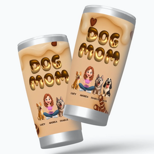 Custom Dog Mom Stainless Steel Tumbler - Cute Cartoon, Gift For Dog Lovers - 89Prints