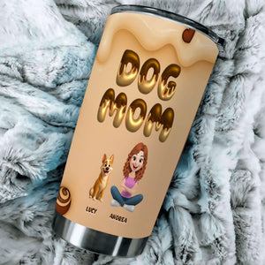 Custom Dog Mom Stainless Steel Tumbler - Cute Cartoon, Gift For Dog Lovers - 89Prints