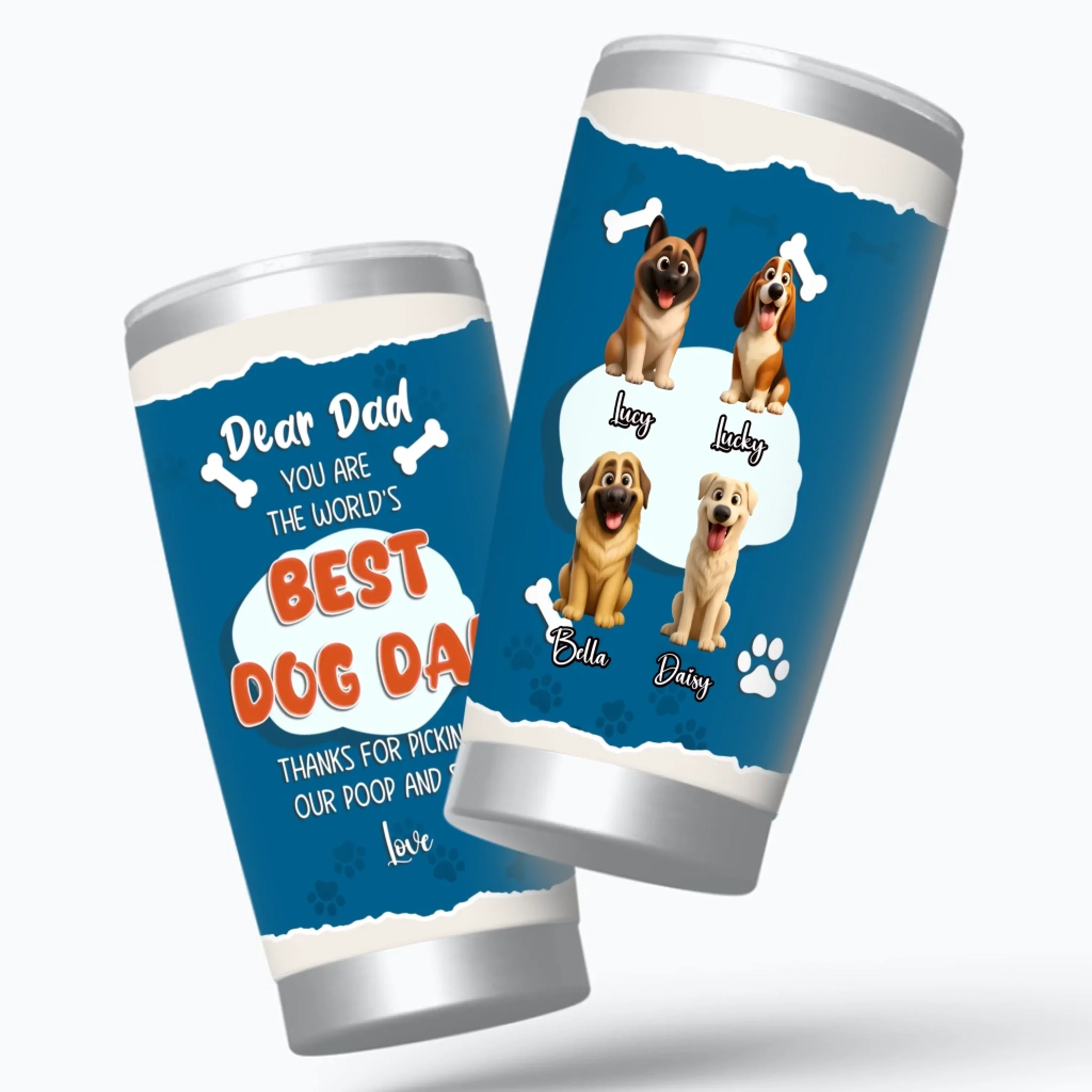 Custom Dog Dad Tumbler - Funny 