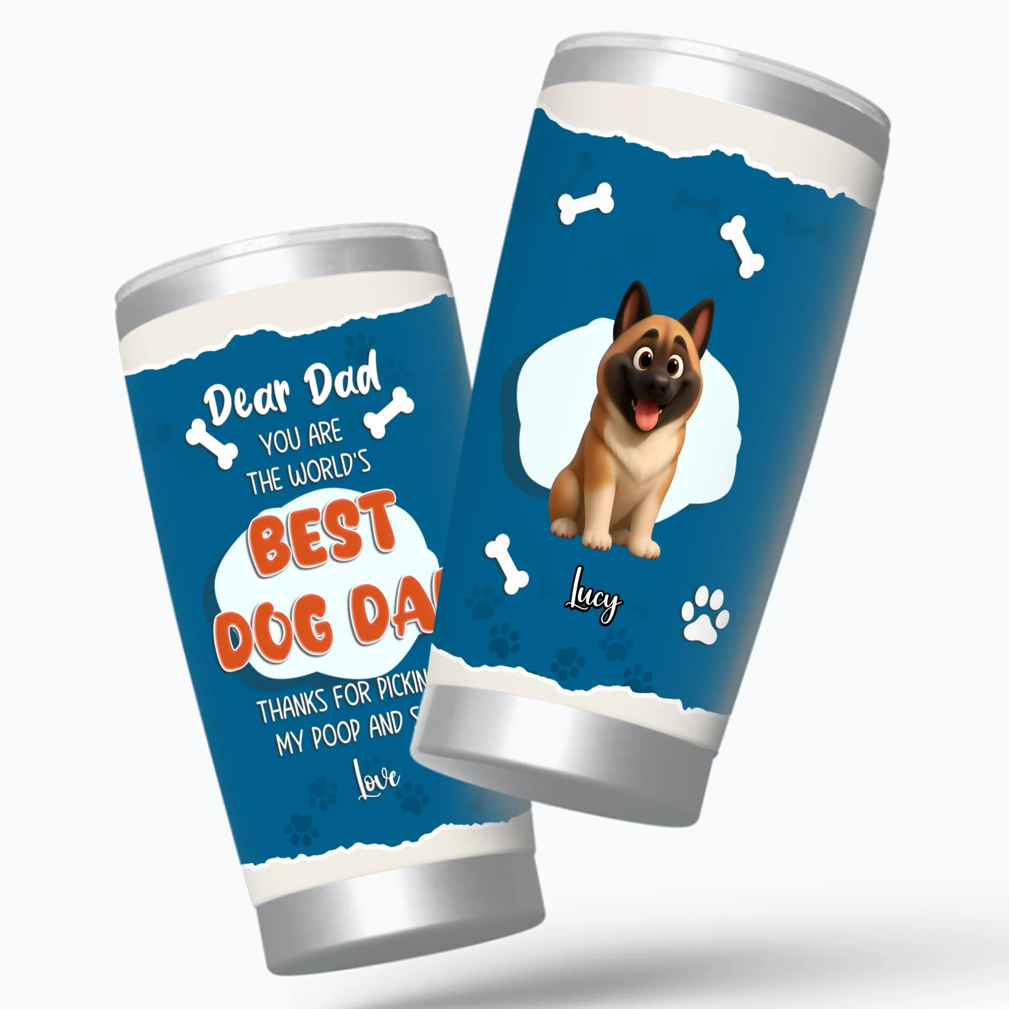 Custom Dog Dad Tumbler - Funny 