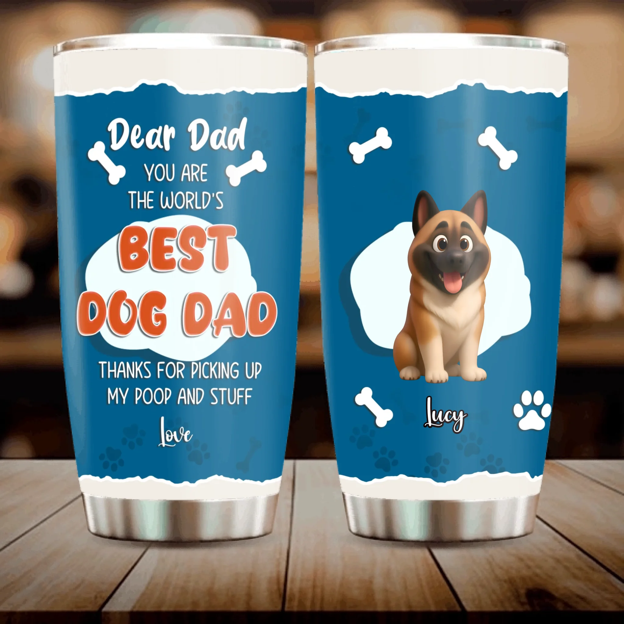 Custom Dog Dad Tumbler - Funny 