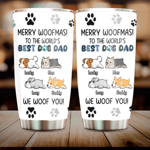 Customized Dog Tumbler - Merry Woofmas, Christmas Gifts For Dog Lovers - 89Prints