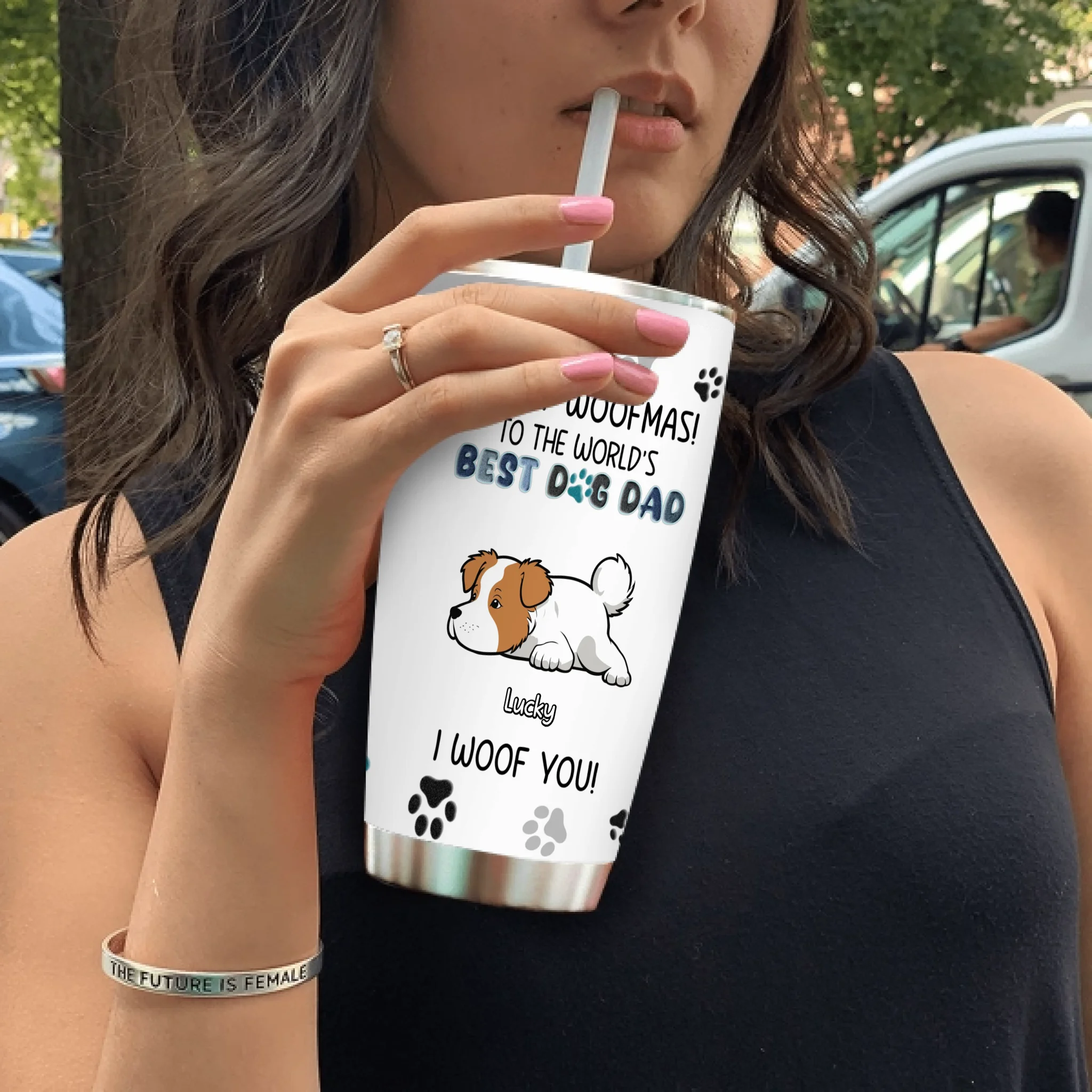 Customized Dog Tumbler - Merry Woofmas, Christmas Gifts For Dog Lovers - 89Prints