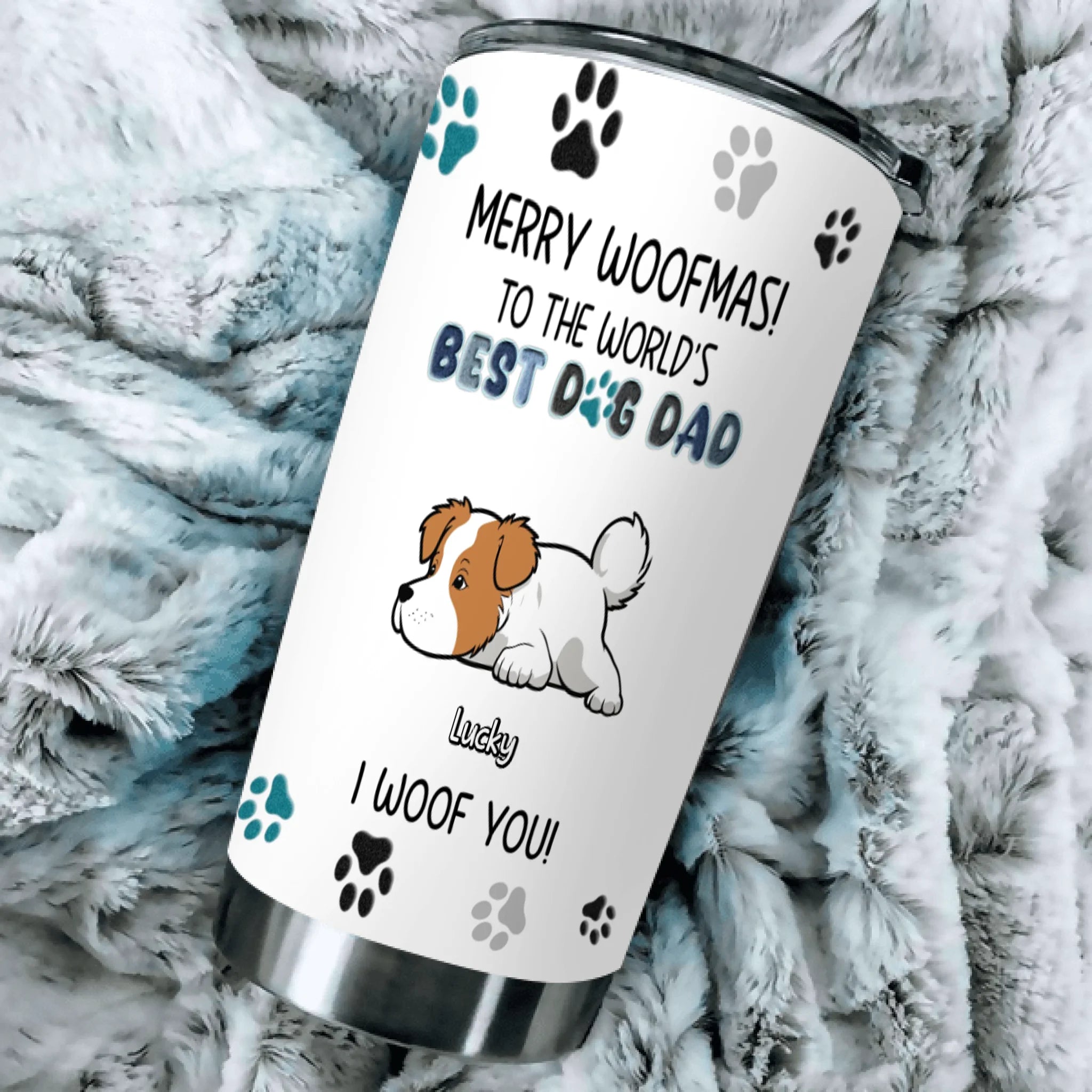 Customized Dog Tumbler - Merry Woofmas, Christmas Gifts For Dog Lovers - 89Prints