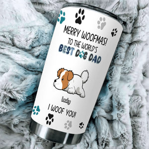Customized Dog Tumbler - Merry Woofmas, Christmas Gifts For Dog Lovers - 89Prints