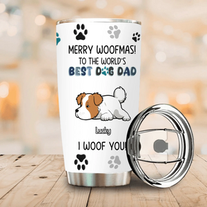 Customized Dog Tumbler - Merry Woofmas, Christmas Gifts For Dog Lovers - 89Prints