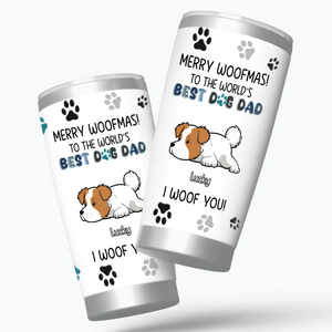 Customized Dog Tumbler - Merry Woofmas, Christmas Gifts For Dog Lovers - 89Prints