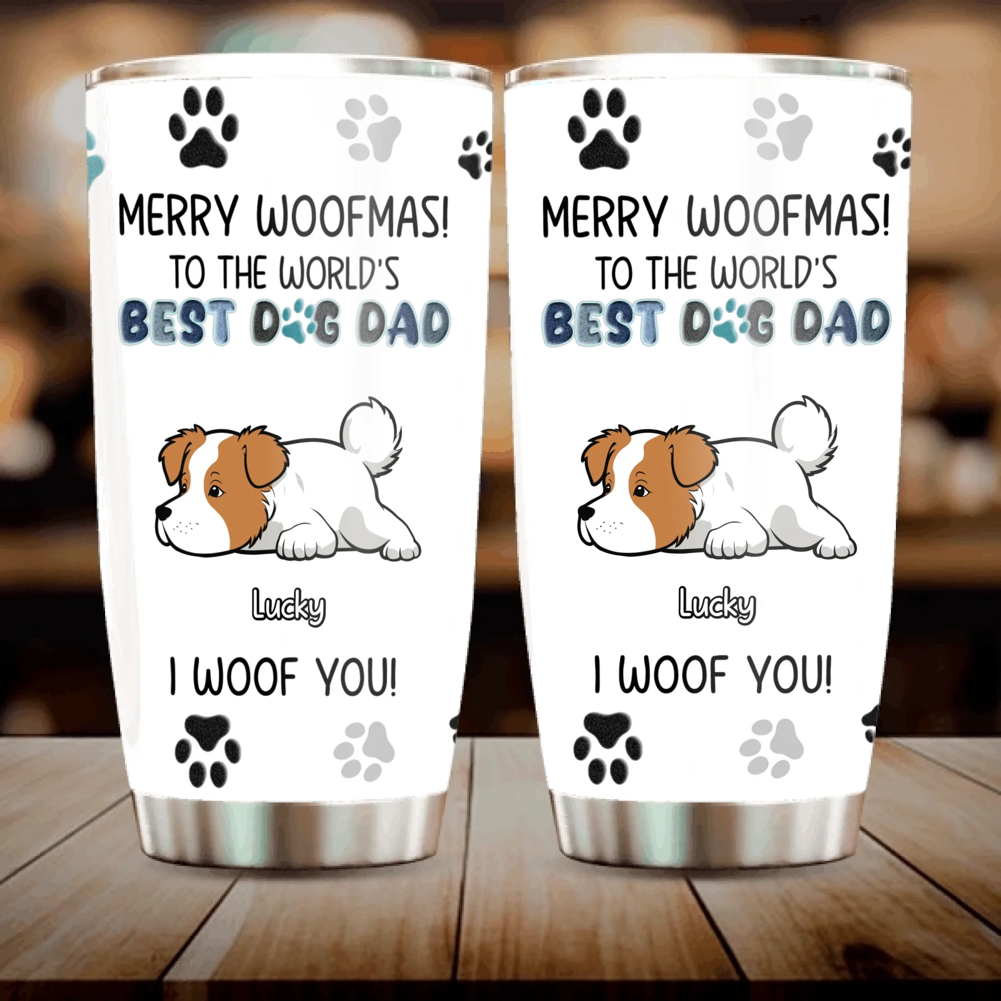 Customized Dog Tumbler - Merry Woofmas, Christmas Gifts For Dog Lovers - 89Prints