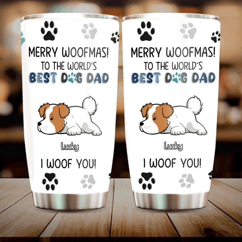 Customized Dog Tumbler - Merry Woofmas, Christmas Gifts For Dog Lovers - 89Prints