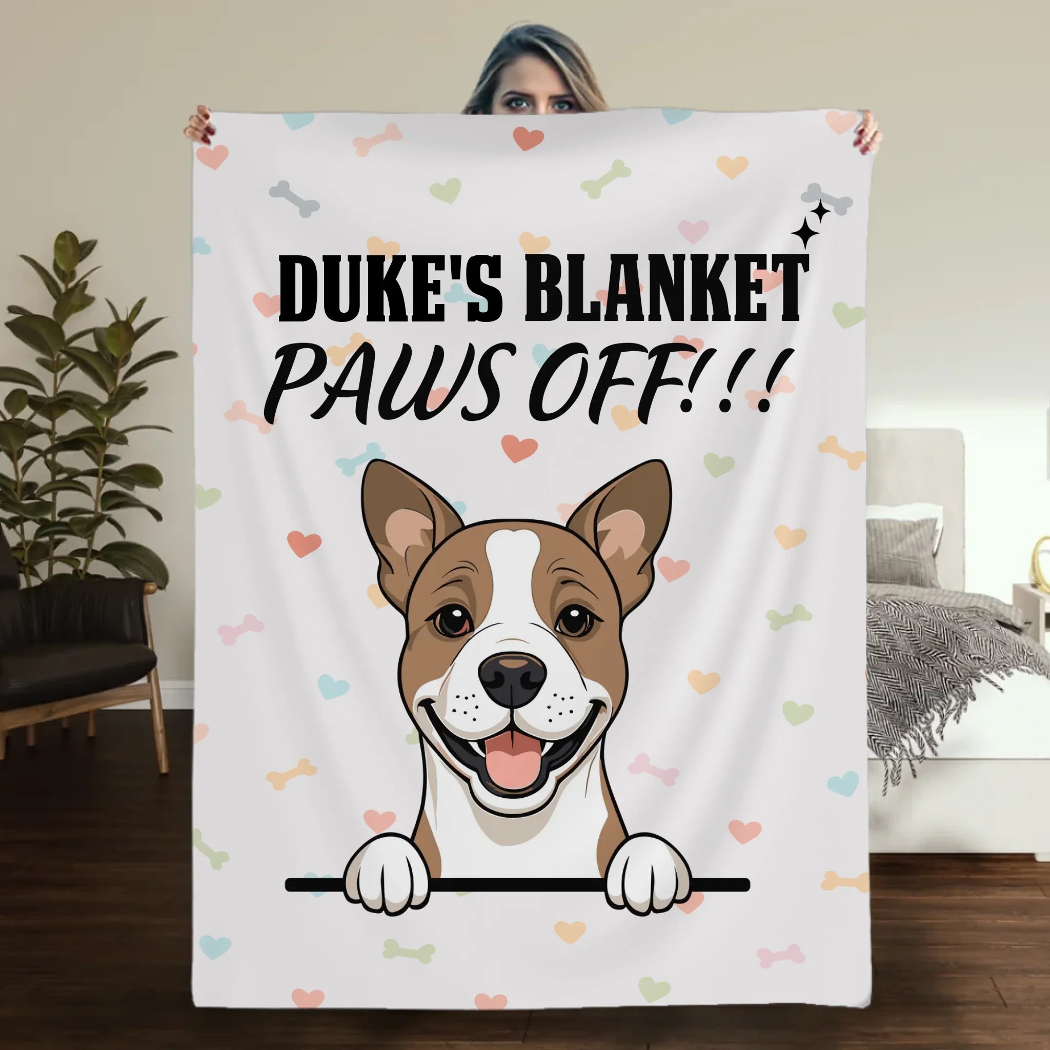 Personalized Dog Blanket - Funny Paws Off Dog Lover Gift With Names - 89Prints