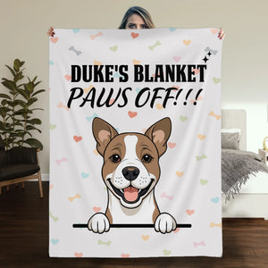 Personalized Dog Blanket - Funny Paws Off Dog Lover Gift With Names - 89Prints