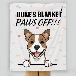 Personalized Dog Blanket - Funny Paws Off Dog Lover Gift With Names - 89Prints