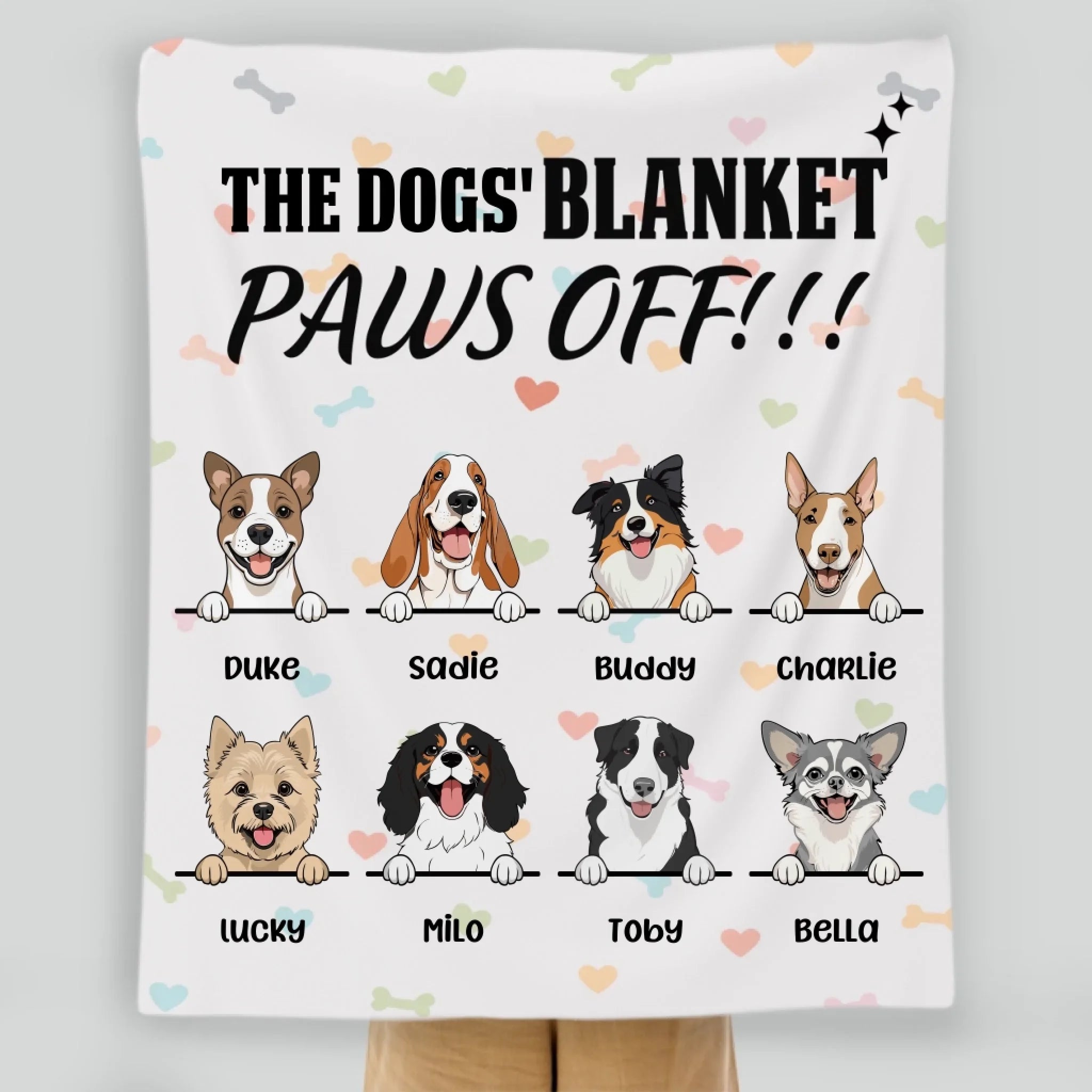 Personalized Dog Blanket - Funny Paws Off Dog Lover Gift With Names - 89Prints