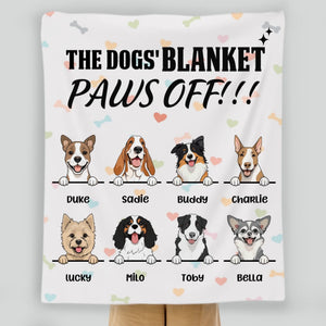 Personalized Dog Blanket - Funny Paws Off Dog Lover Gift With Names - 89Prints
