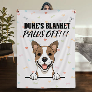 Personalized Dog Blanket - Funny Paws Off Dog Lover Gift With Names - 89Prints