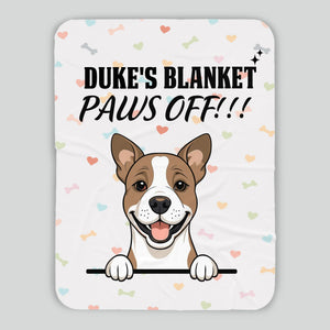 Personalized Dog Blanket - Funny Paws Off Dog Lover Gift With Names - 89Prints