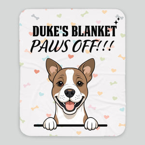 Personalized Dog Blanket - Funny Paws Off Dog Lover Gift With Names - 89Prints
