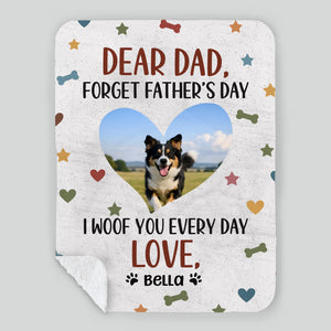 Personalized Dog Dad Blanket - I Woof You Every Day Custom Photo Father’s Day Gift - 89Prints
