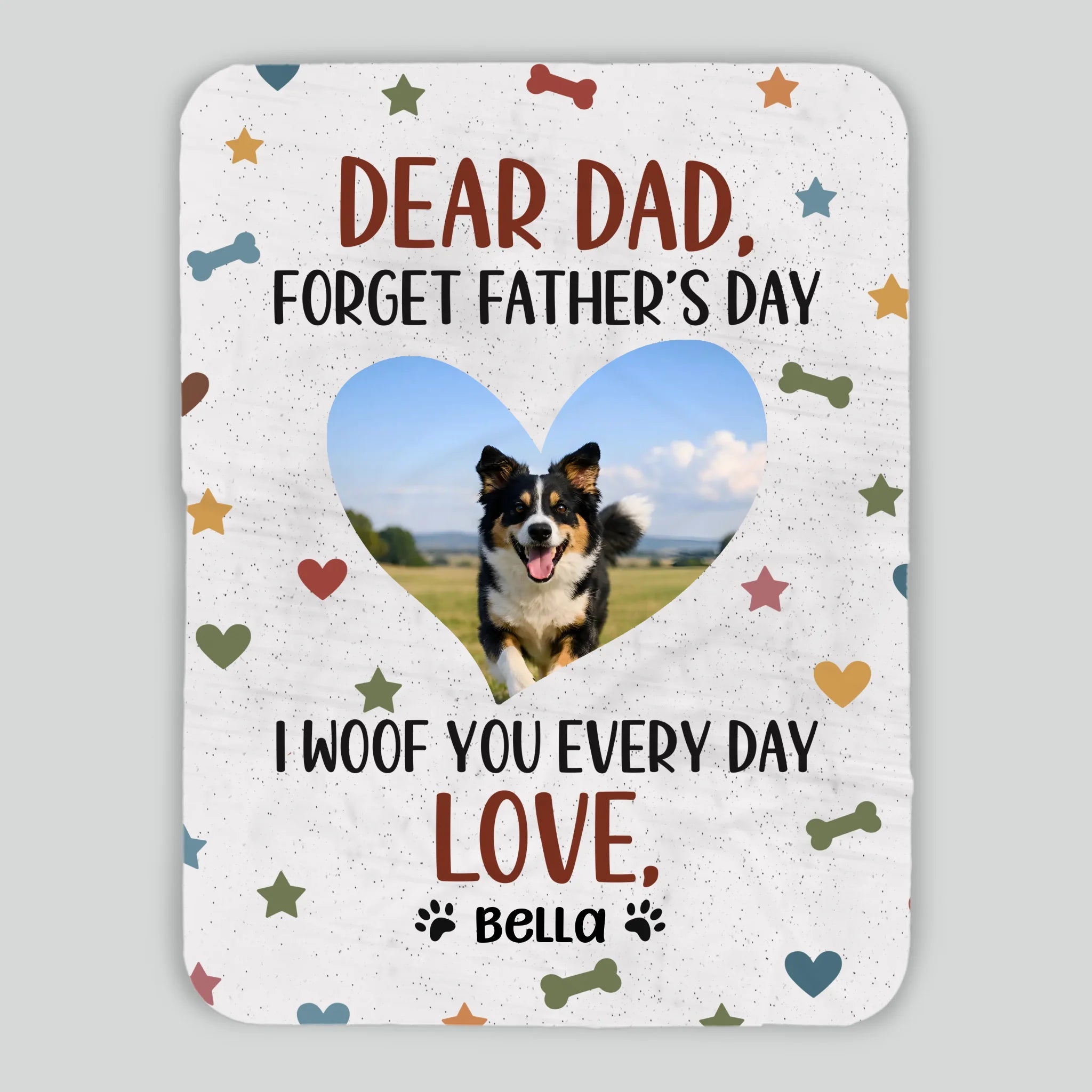 Personalized Dog Dad Blanket - I Woof You Every Day Custom Photo Father’s Day Gift - 89Prints