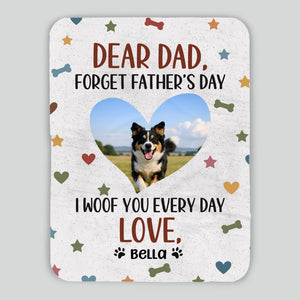 Personalized Dog Dad Blanket - I Woof You Every Day Custom Photo Father’s Day Gift - 89Prints