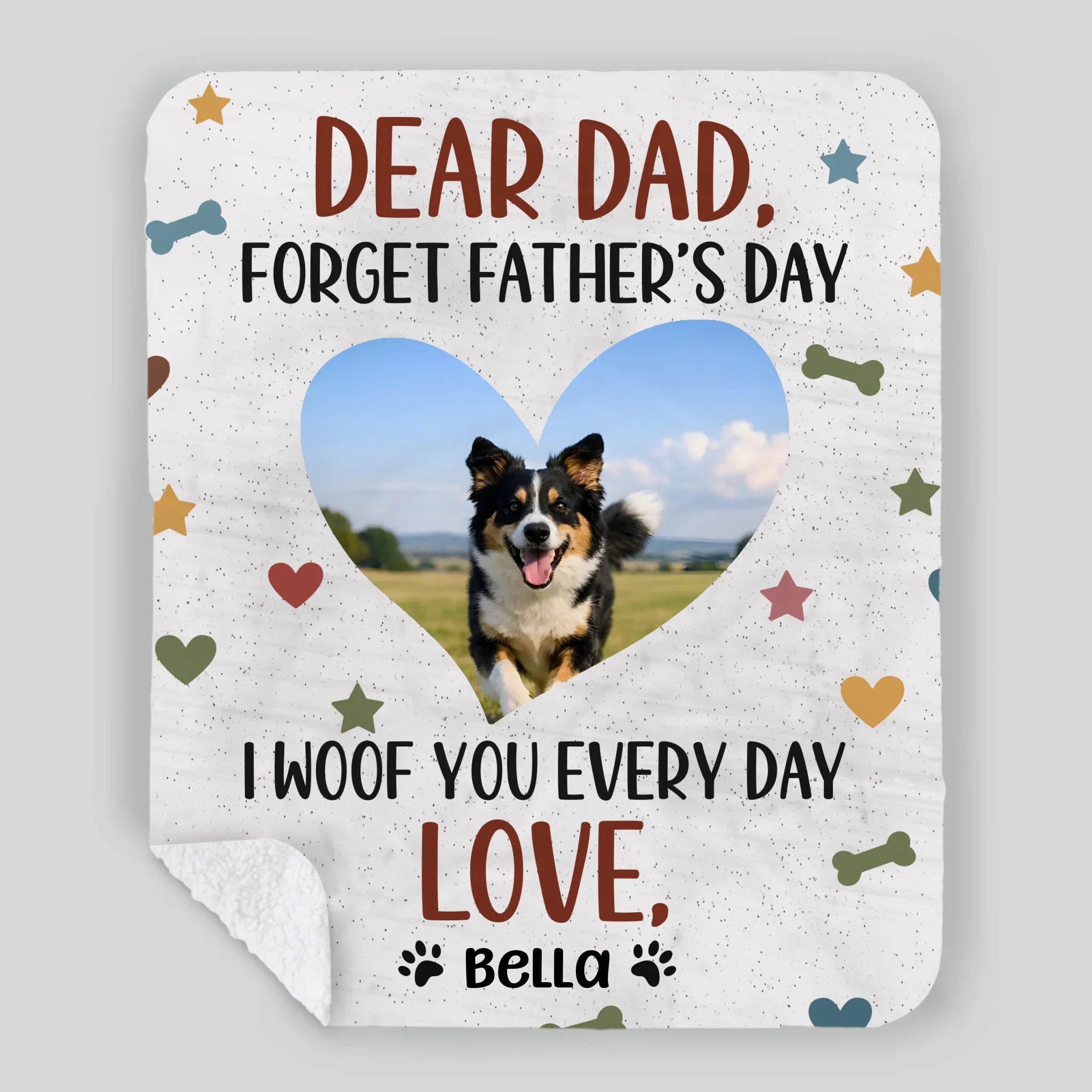 Personalized Dog Dad Blanket - I Woof You Every Day Custom Photo Father’s Day Gift - 89Prints