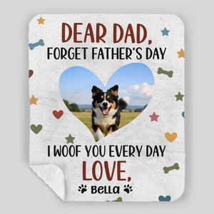 Personalized Dog Dad Blanket - I Woof You Every Day Custom Photo Father’s Day Gift - 89Prints
