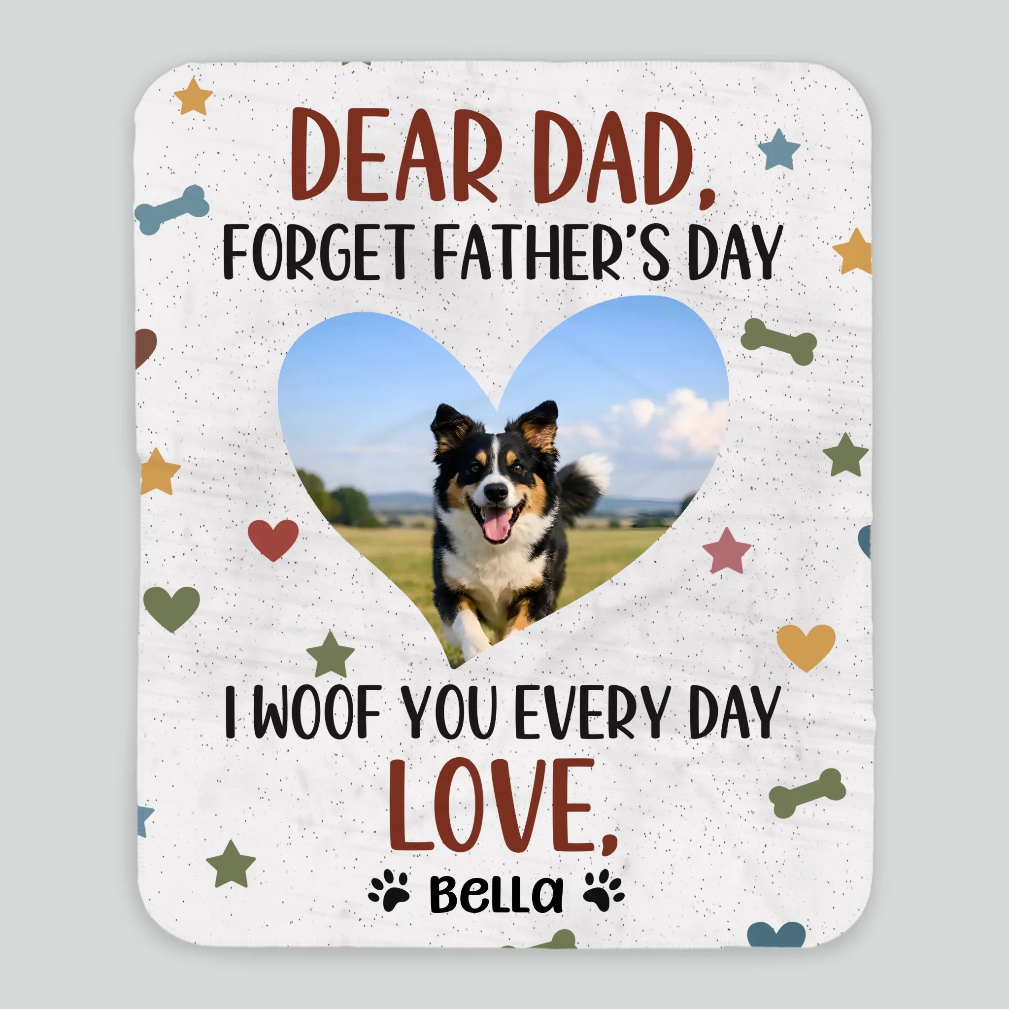 Personalized Dog Dad Blanket - I Woof You Every Day Custom Photo Father’s Day Gift - 89Prints
