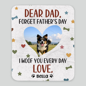 Personalized Dog Dad Blanket - I Woof You Every Day Custom Photo Father’s Day Gift - 89Prints
