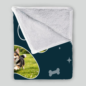 Personalised Dog Memorial Blanket - When Tomorrow Starts Without Me, Photo Paws Print - 89Prints