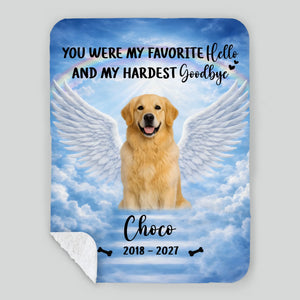 Dog Memorial Gifts Blanket - Custom Photo Remembrance with Rainbow Bridge - 89Prints