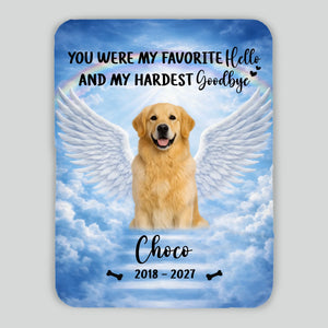Dog Memorial Gifts Blanket - Custom Photo Remembrance with Rainbow Bridge - 89Prints